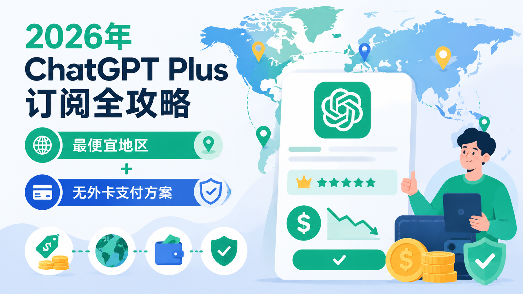 2026年ChatGPT Plus订阅全攻略：最便宜地区 + 无外卡支付方案