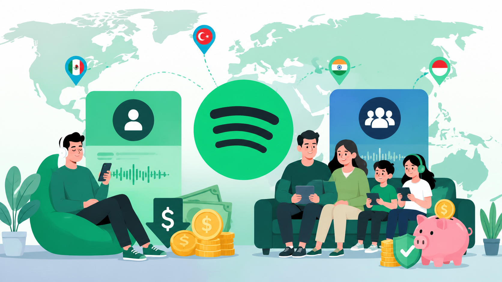 2026年Spotify最便宜地区订阅指南：个人版 vs 家庭版怎么选