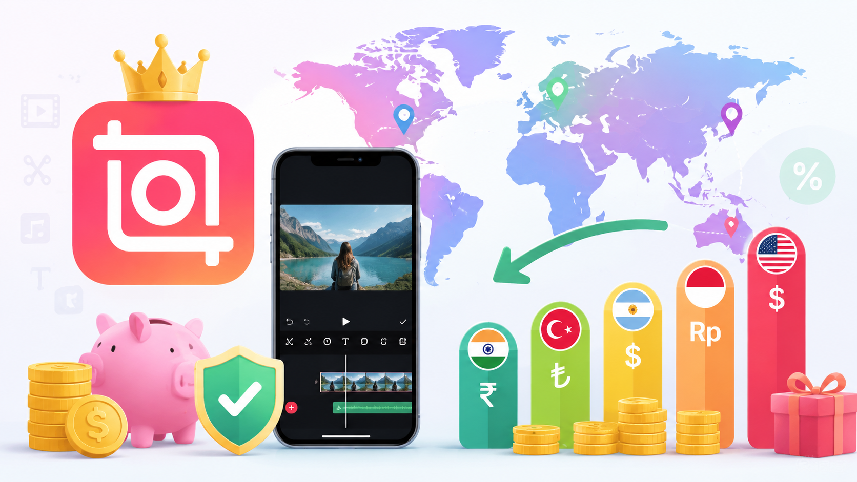 InShot Pro 全球订阅价格对比 2026：最便宜地区完整购买指南