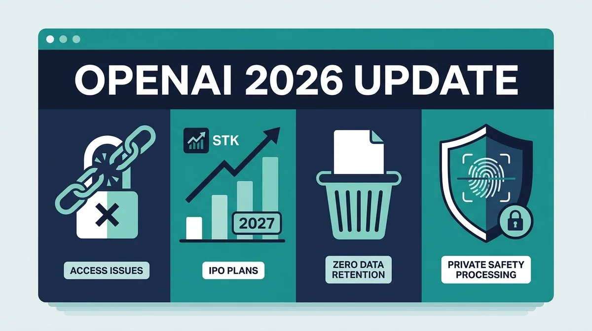 OpenAI 2026 Update: ChatGPT Access Issues, IPO Plans, and Privacy Features